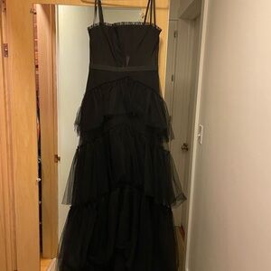 Black Tiered Formal Attire Dress